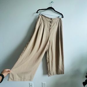 VETTA Wide Leg Khaki Pants